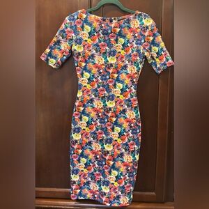Stretchy scuba flower dress